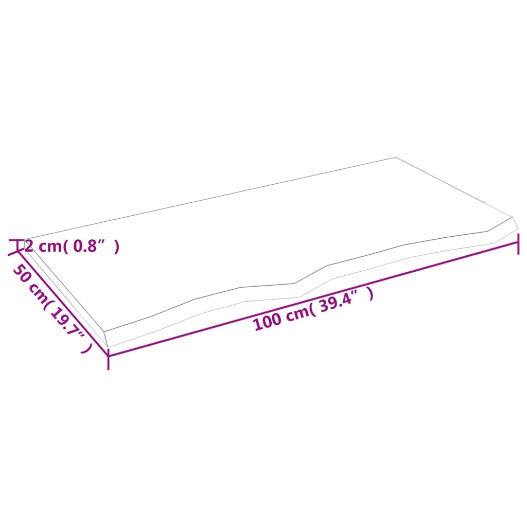 vidaXL Bancada p/ WC 100x50x2 cm madeira tratada castanho-escuro