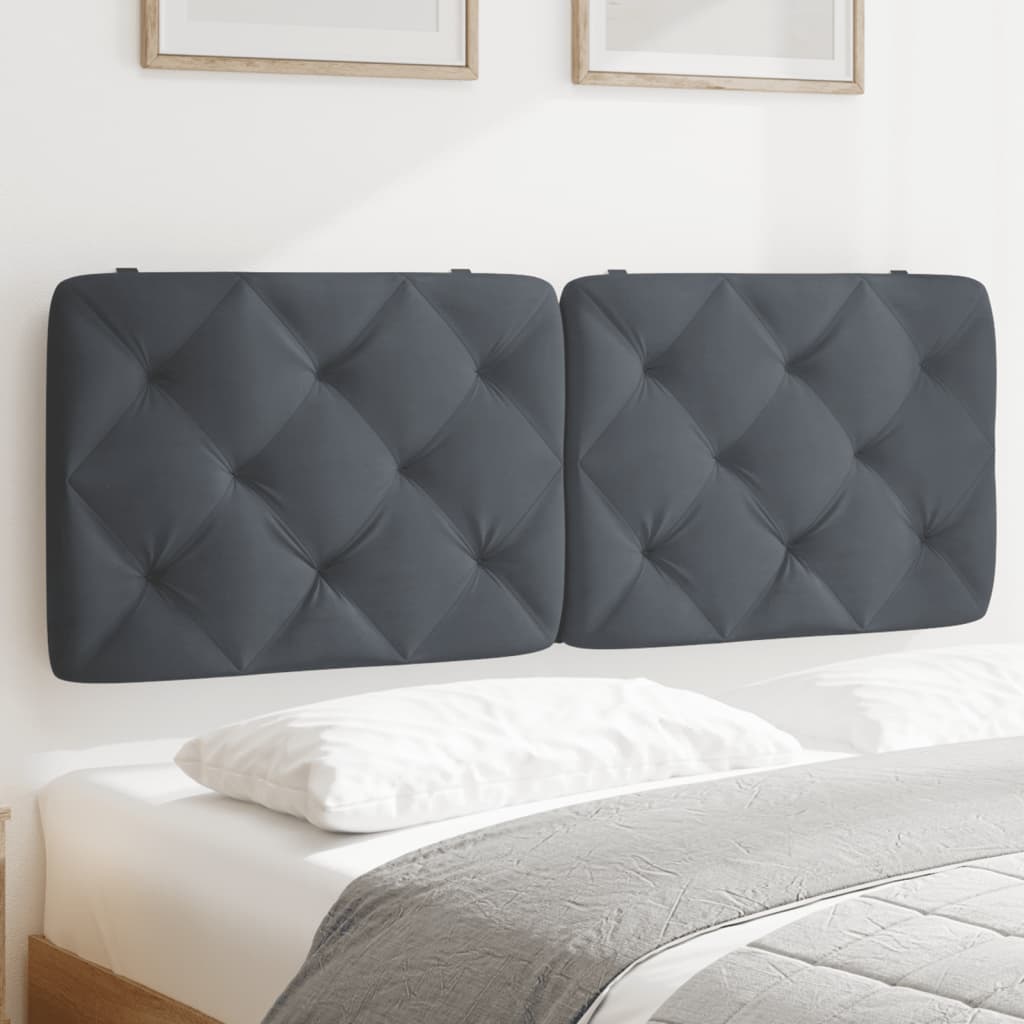 vidaXL Almofadão de cabeceira 120 cm veludo cinzento-escuro