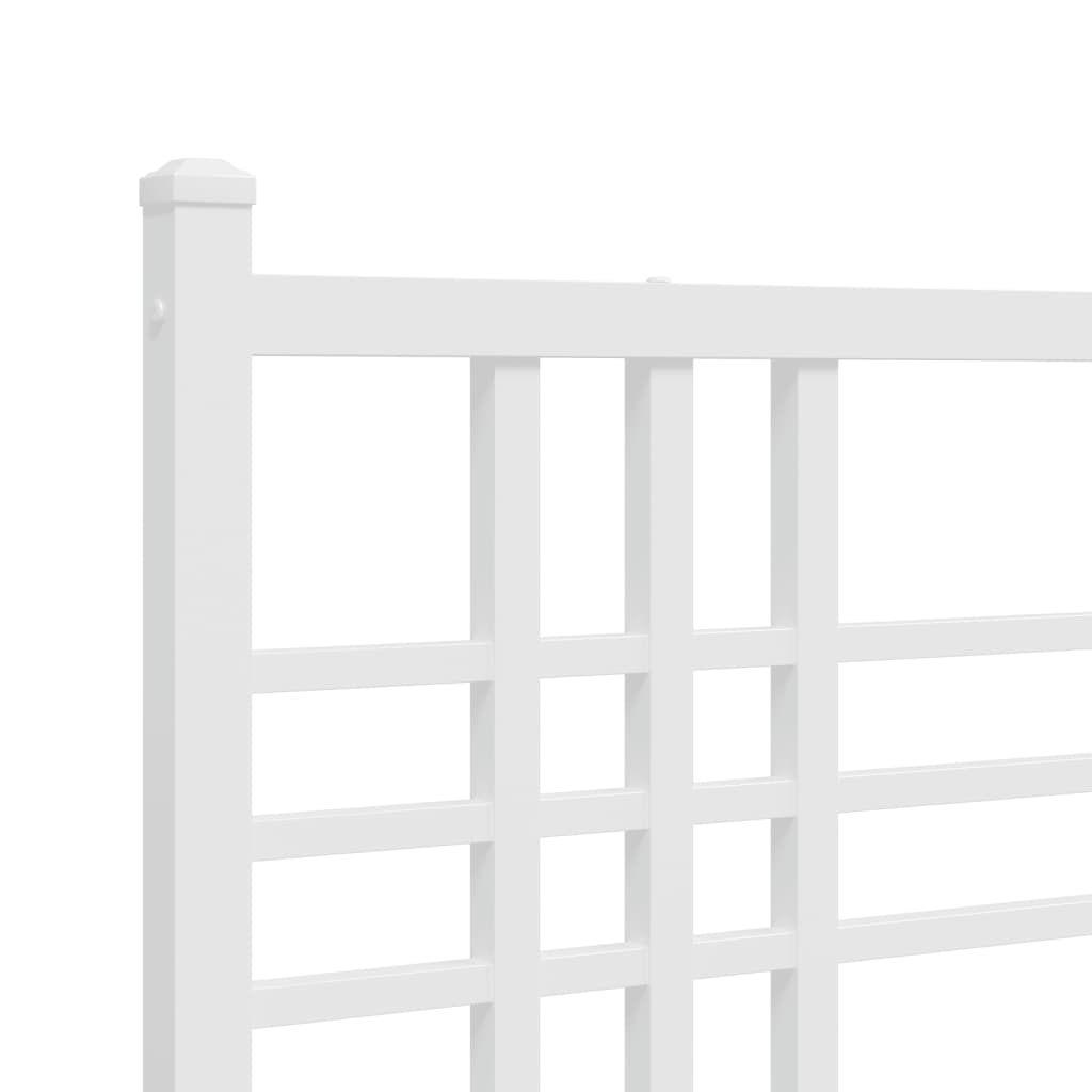 vidaXL Estrutura de cama com cabeceira e pés 183x213 cm metal branco