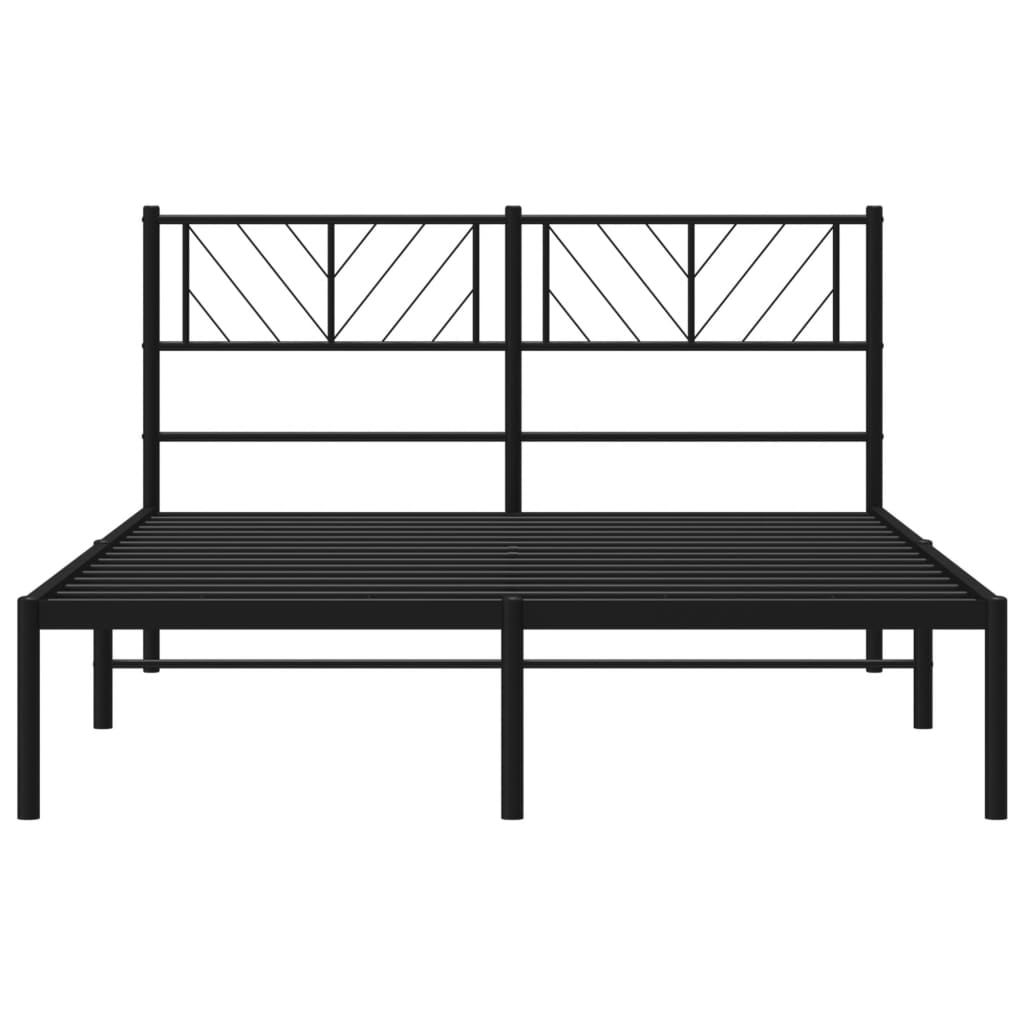 vidaXL Estrutura de cama em metal com cabeceira 150x200 cm preto