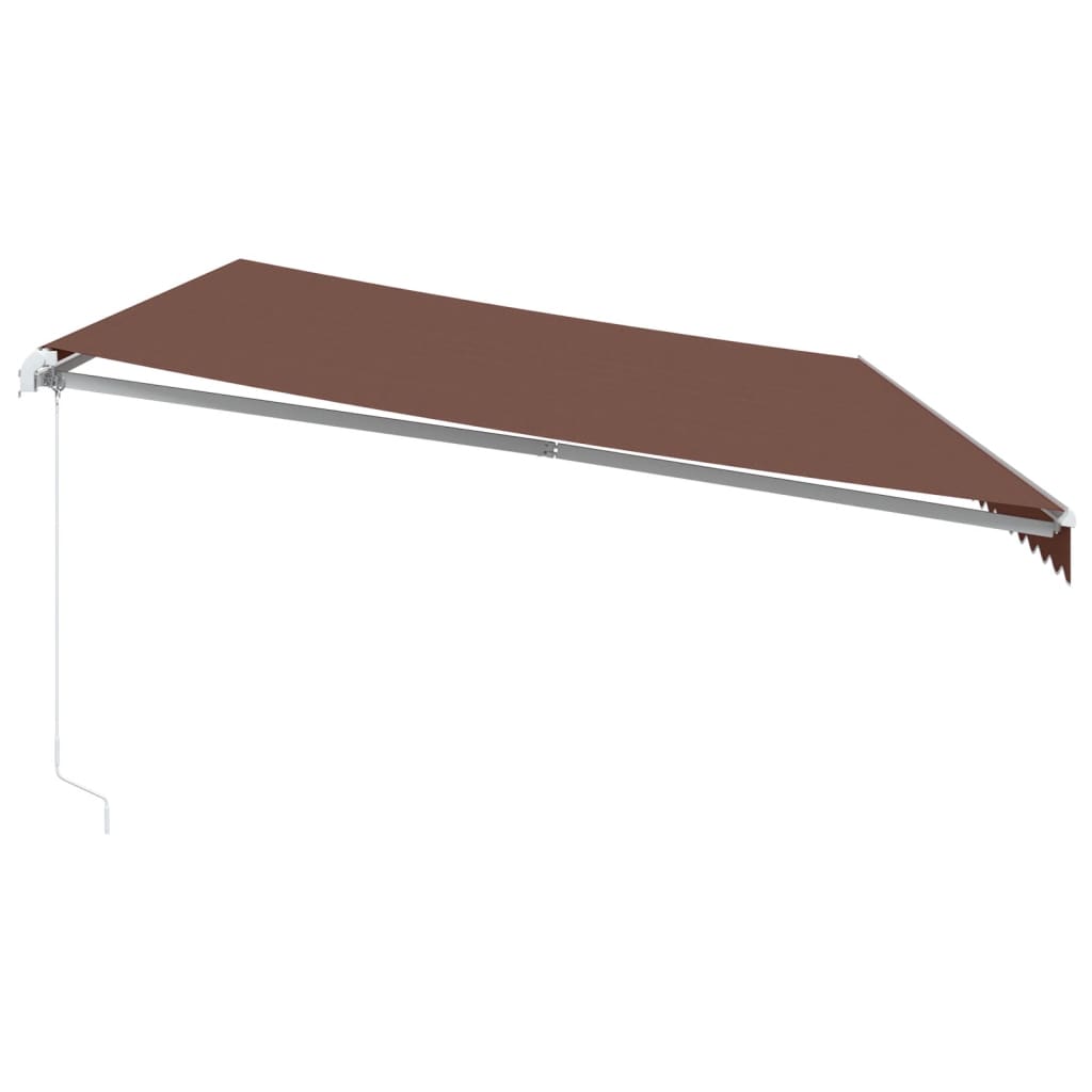 vidaXL Toldo retrátil manual com luz LED 600x300 cm castanho