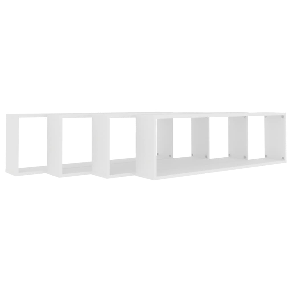 vidaXL Prateleiras parede forma de cubo 4pcs contr. 100x15x30cm branco