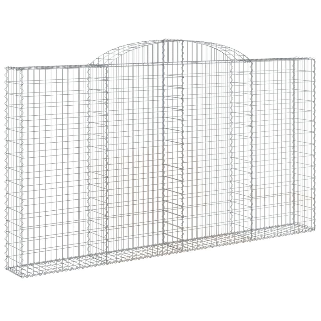 vidaXL Cestos gabião arqueados 2pcs 300x30x160/180cm ferro galvanizado