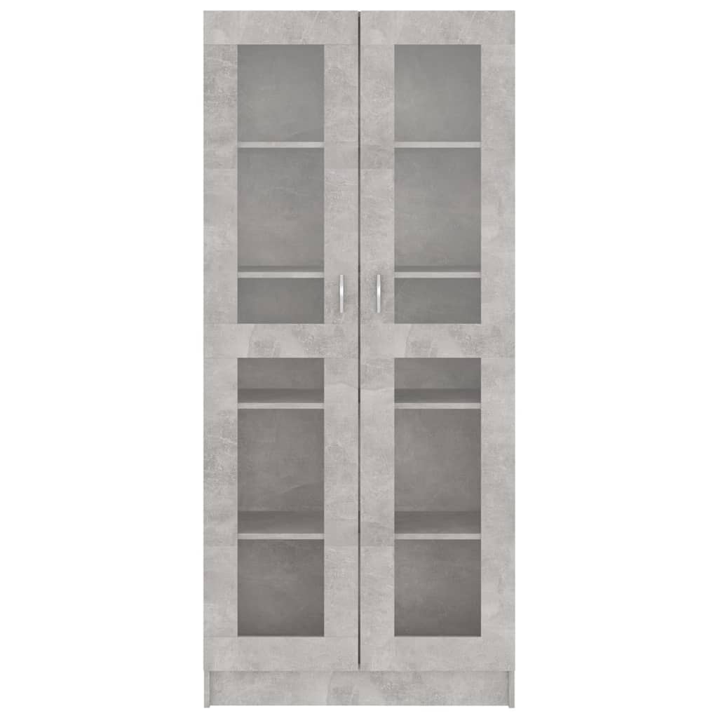 vidaXL Armário vitrine 82,5x30,5x185,5cm derivados madeira cinzento