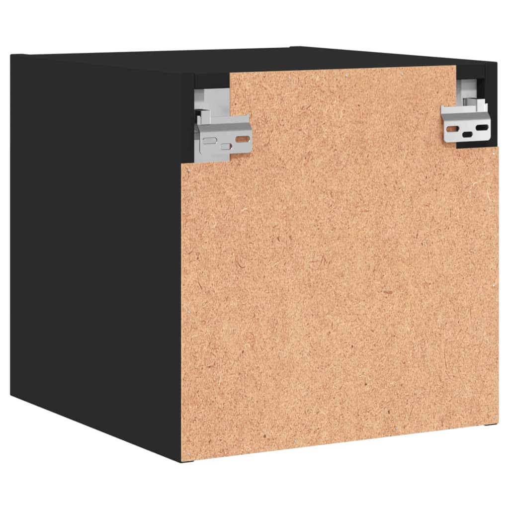 vidaXL Mesas de cabeceira c/ portas de vidro 2 pcs 35x37x35 cm preto