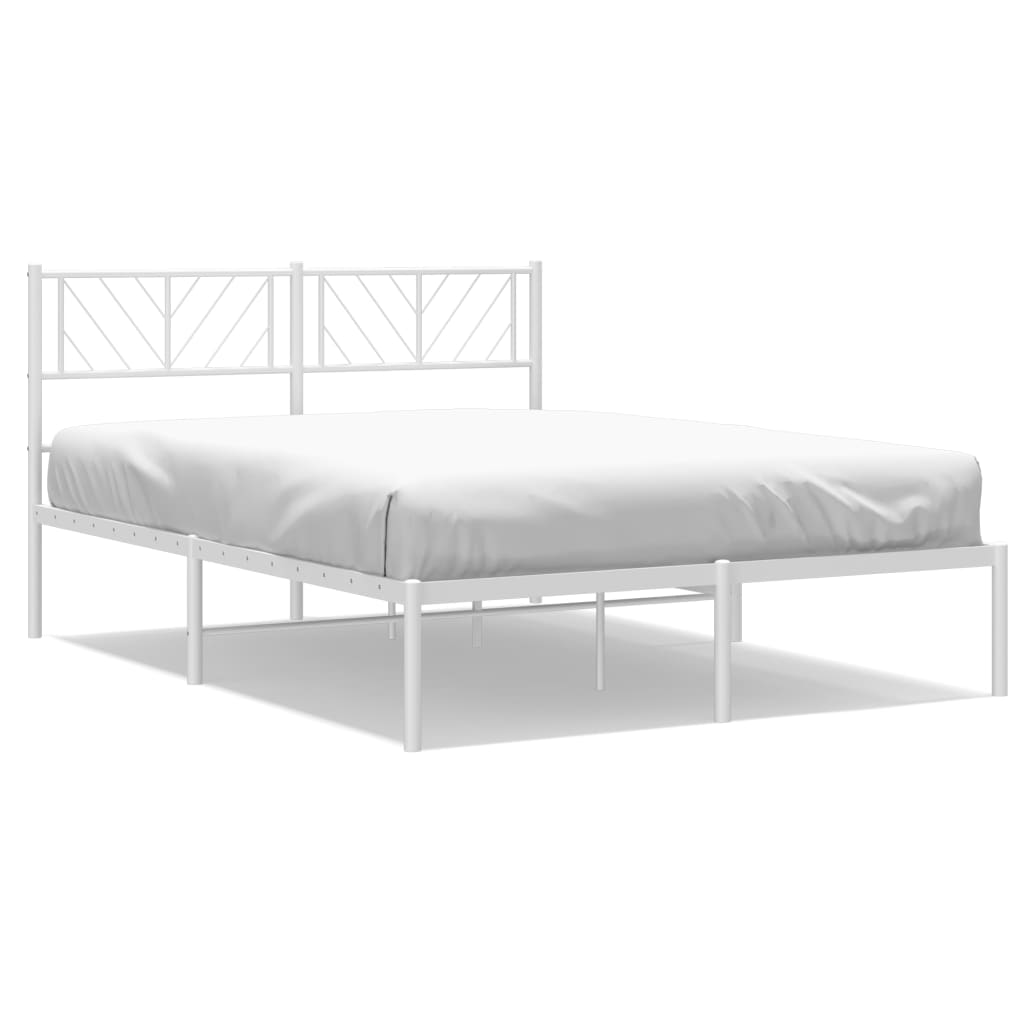 vidaXL Estrutura de cama com cabeceira 150x200 cm metal branco