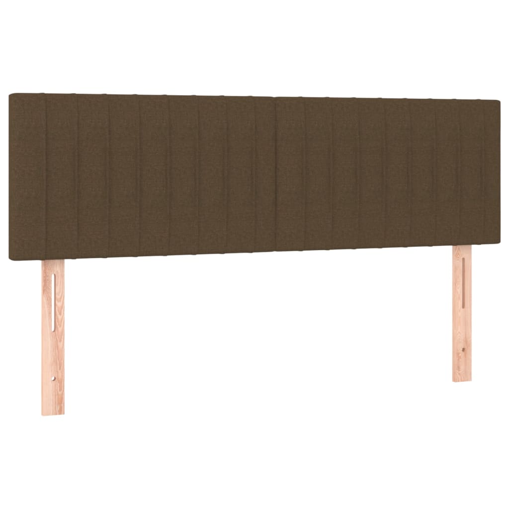 vidaXL Cama box spring c/ colchão/LED 140x190cm tecido castanho-escuro