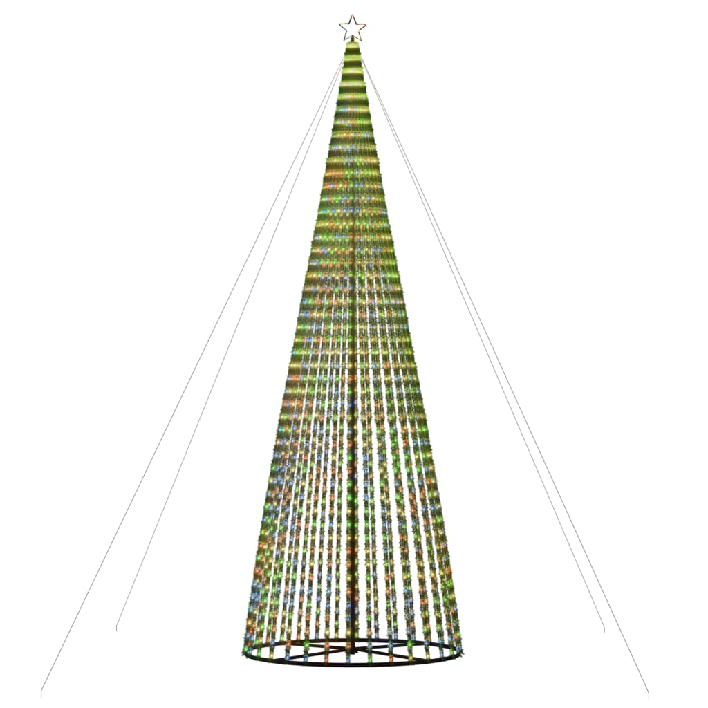 vidaXL Árvore de Natal luminosa em cone 1544 luzes LED 500 cm colorido