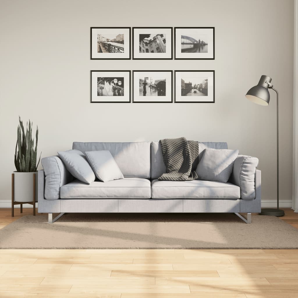 vidaXL Tapete pelo curto macio e lavável HUARTE 100x200 cm cor areia