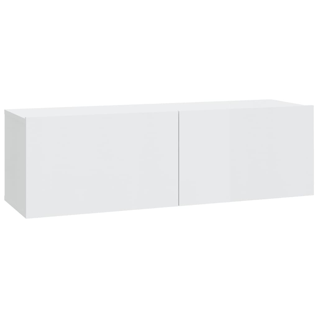 vidaXL Armários de parede 4 pcs 100x30x30 cm branco brilhante