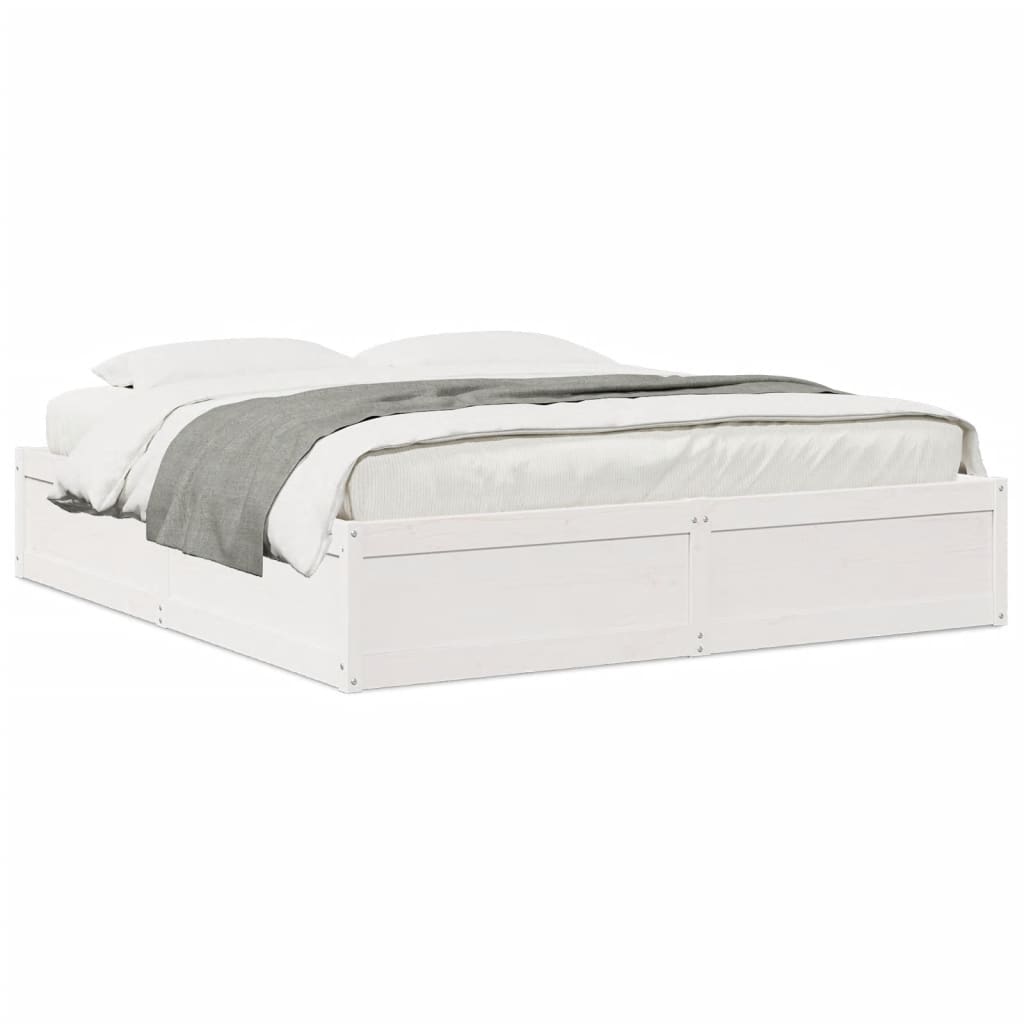 vidaXL Cama sem colchão 180x200 cm madeira de pinho maciça branco