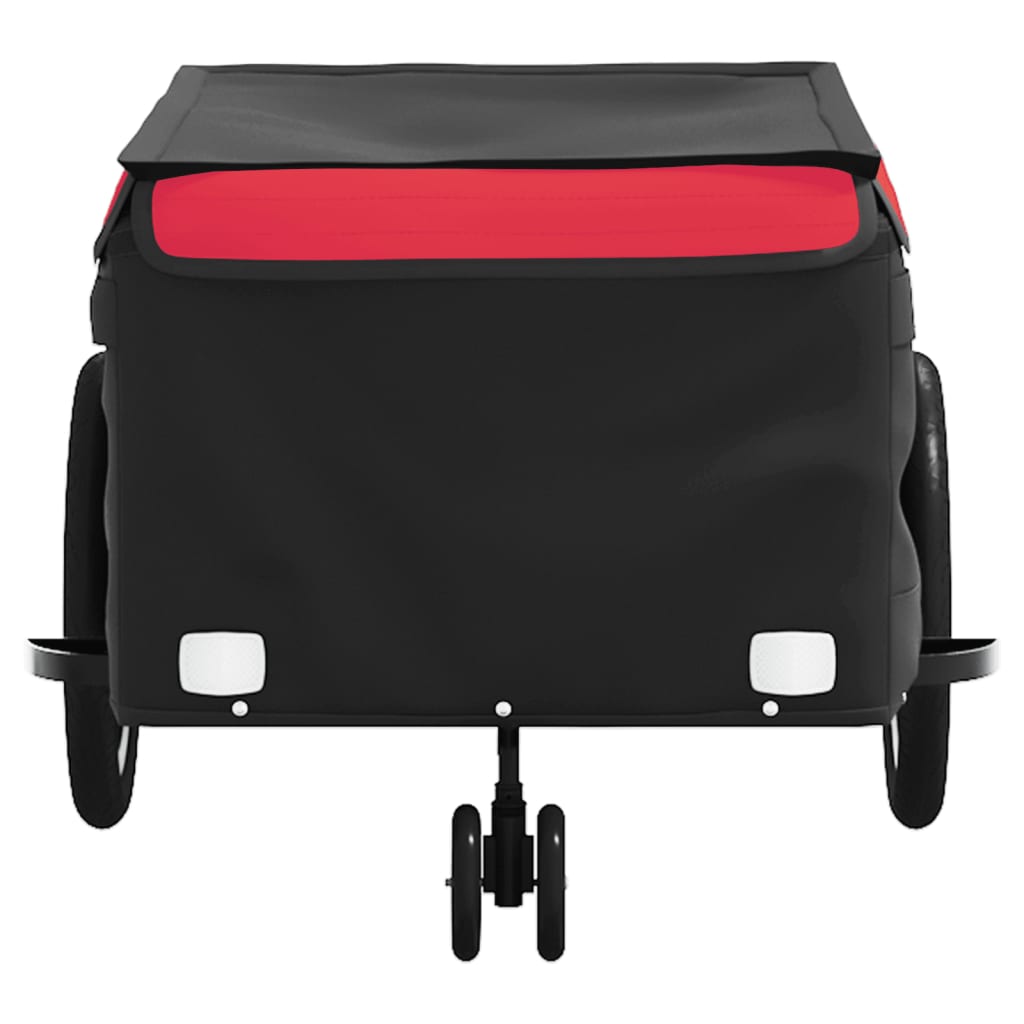 vidaXL Reboque para bicicleta 45 kg ferro preto e vermelho