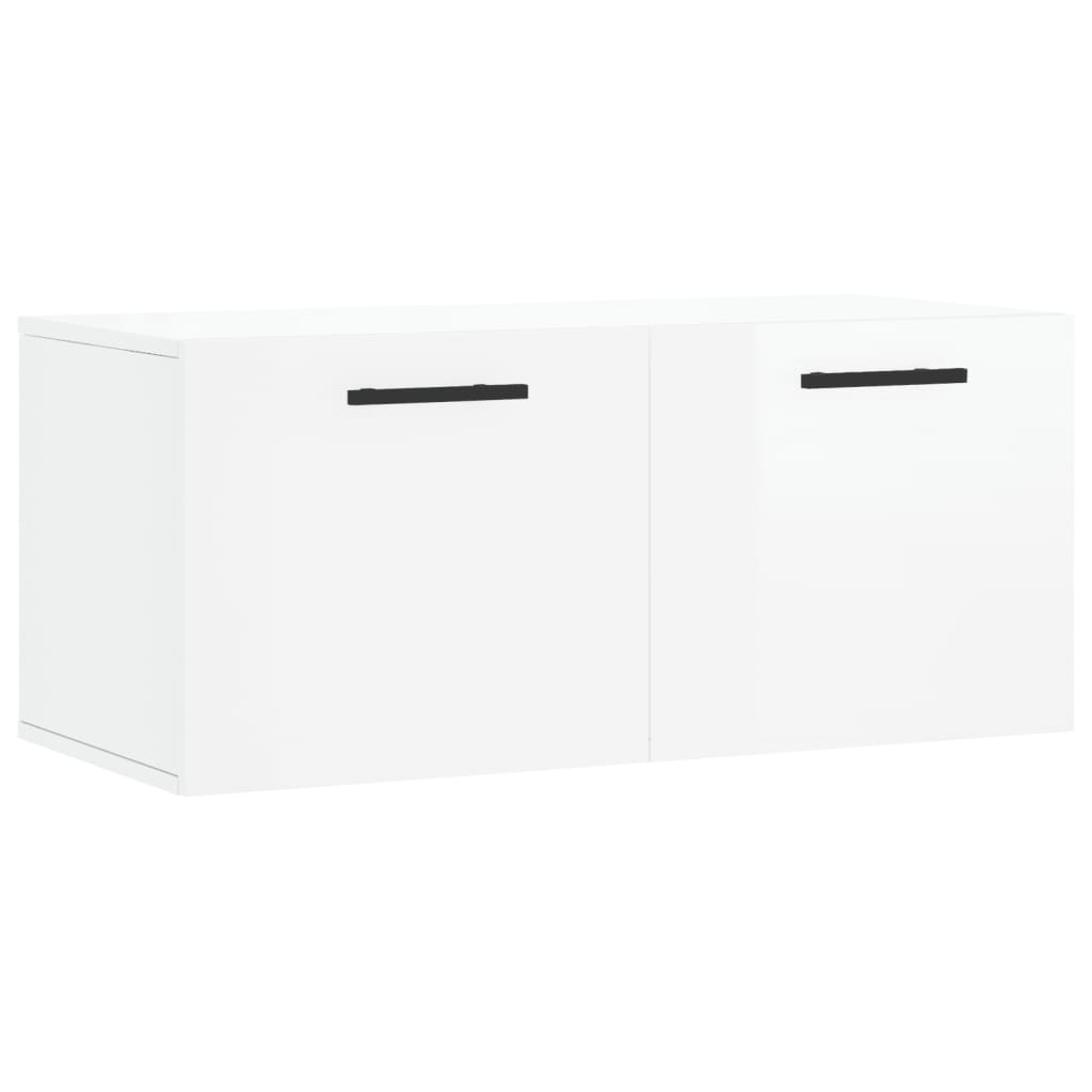 vidaXL Armário de parede 80x36,5x35 cm deriv. madeira branco brilhante