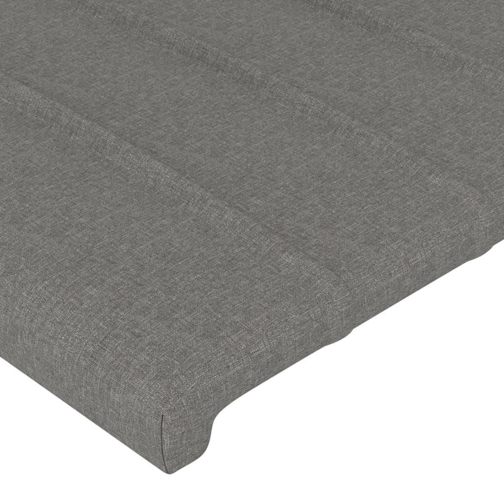 vidaXL Cabeceira de cama 2 pcs tecido 80x5x78/88 cm cinzento-escuro