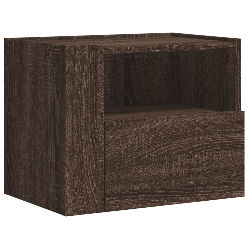 vidaXL Mesa de cabeceira de parede 45x30x35 cm carvalho castanho