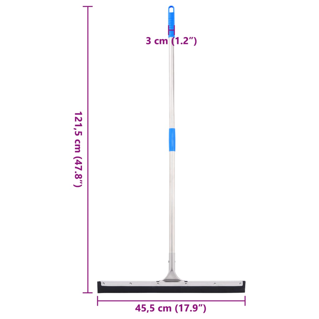 vidaXL Rodo de chão 45,5x121,5 cm aço e borracha