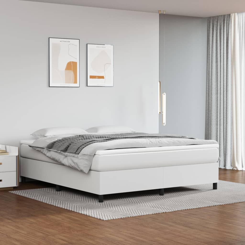 vidaXL Estrutura de cama 180x200cm couro artificial branco