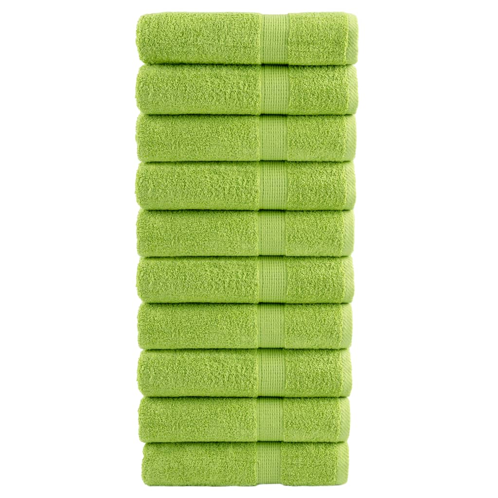 vidaXL Toalhas mãos premium SOLUND 10pcs 50x100cm 600gsm verde maça