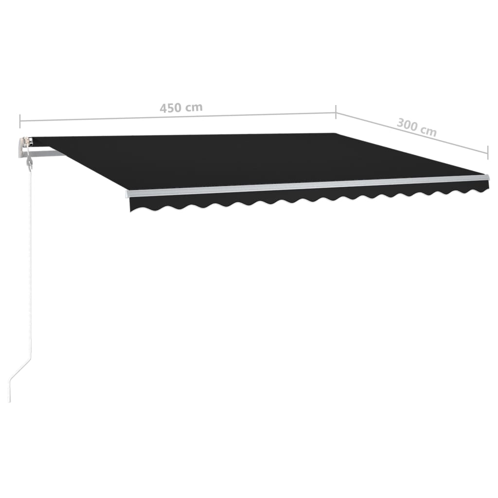 vidaXL Toldo retrátil manual com postes 4,5x3 m antracite