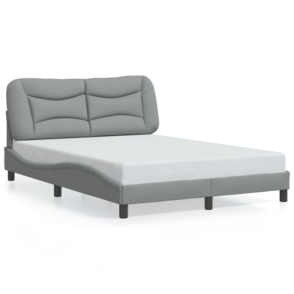 vidaXL Estrutura de cama c/ cabeceira 120x200 cm tecido cinza-claro