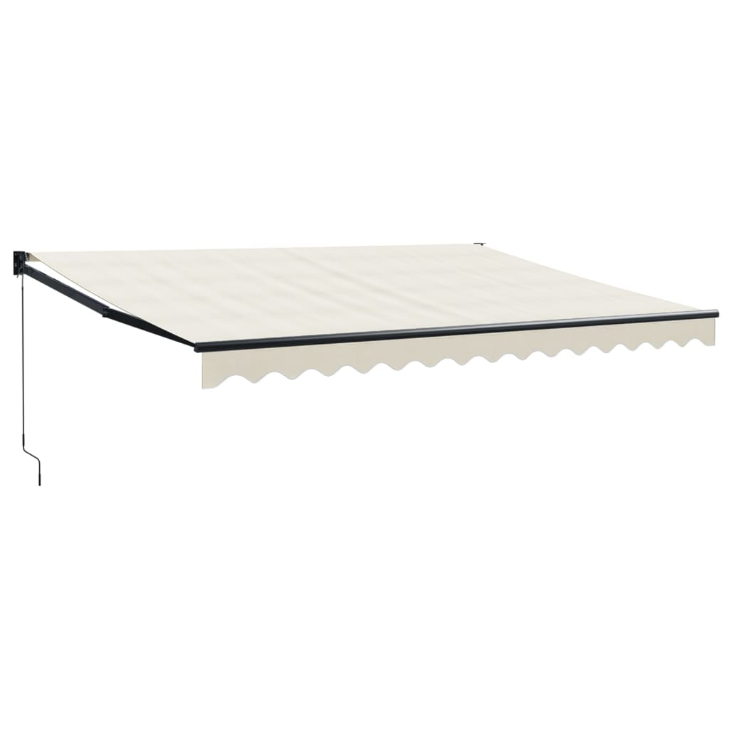 vidaXL Toldo retrátil 4x3 m tecido e alumínio cor creme