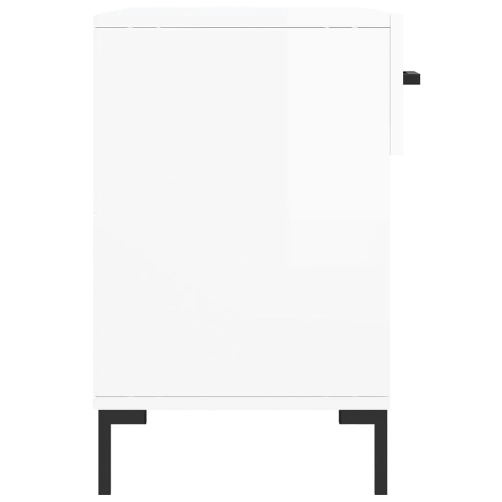 vidaXL Banco sapateira 102x35x55 cm derivados madeira branco brilhante