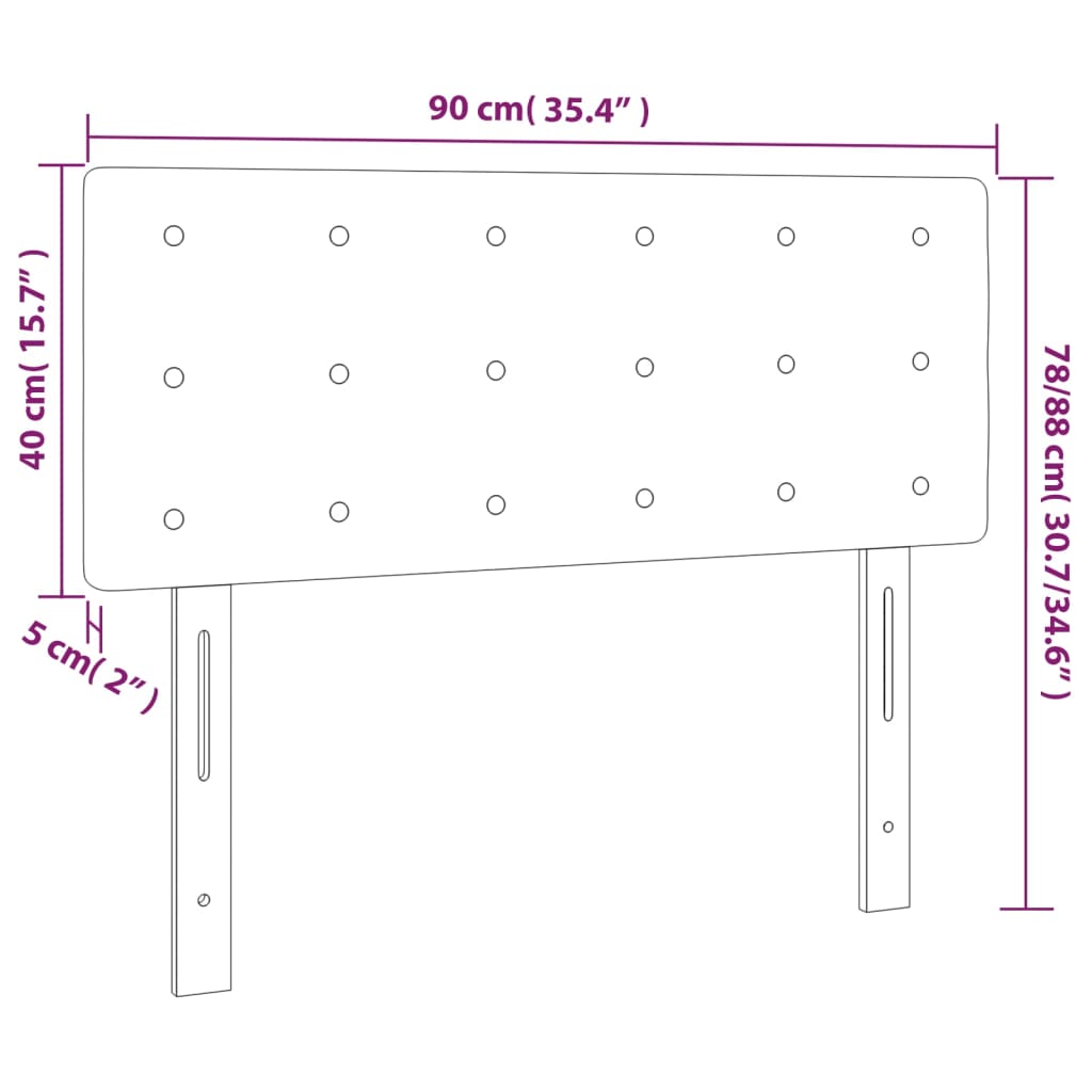 vidaXL Cabeceira de cama c/ LED 90x5x78/88cm couro artificial castanho