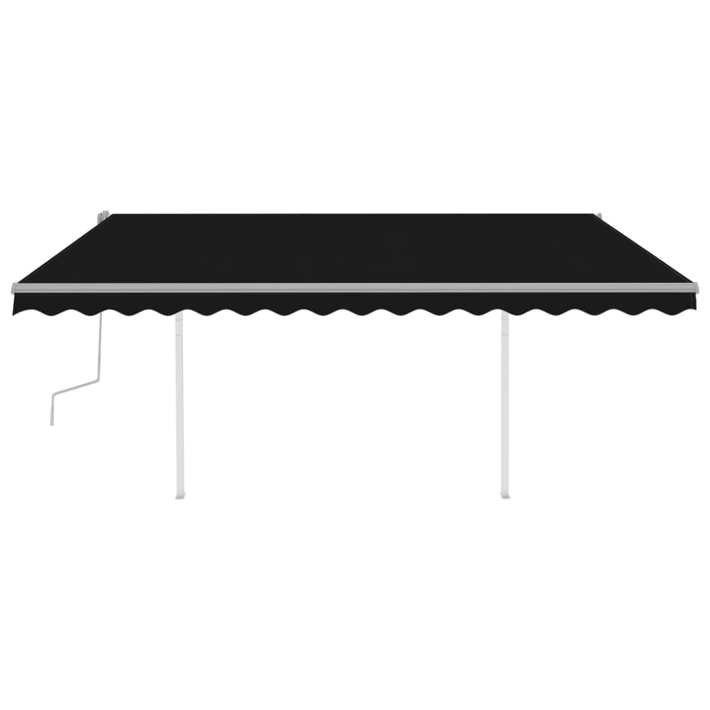 vidaXL Toldo retrátil manual com postes 4,5x3 m antracite