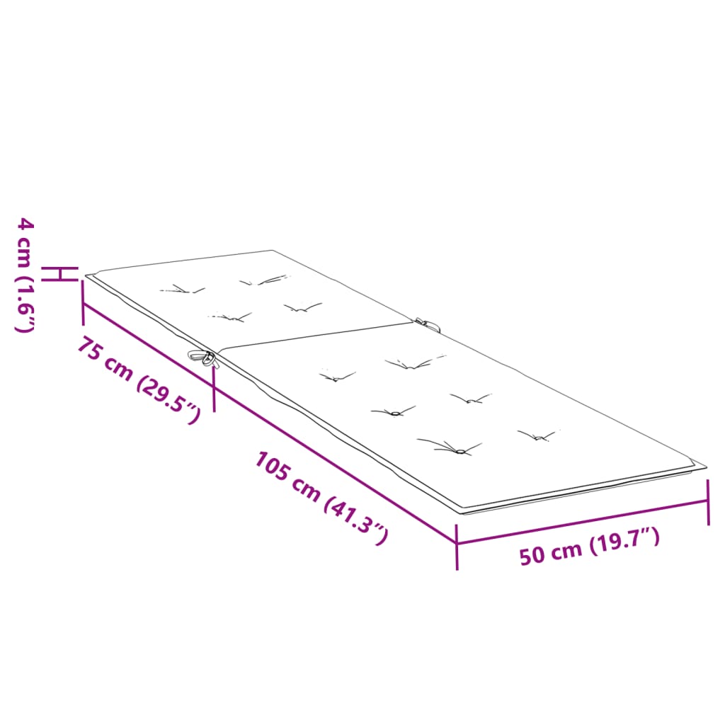 vidaXL Almofadão para cadeira de terraço (75+105)x50x4 cm cinzento