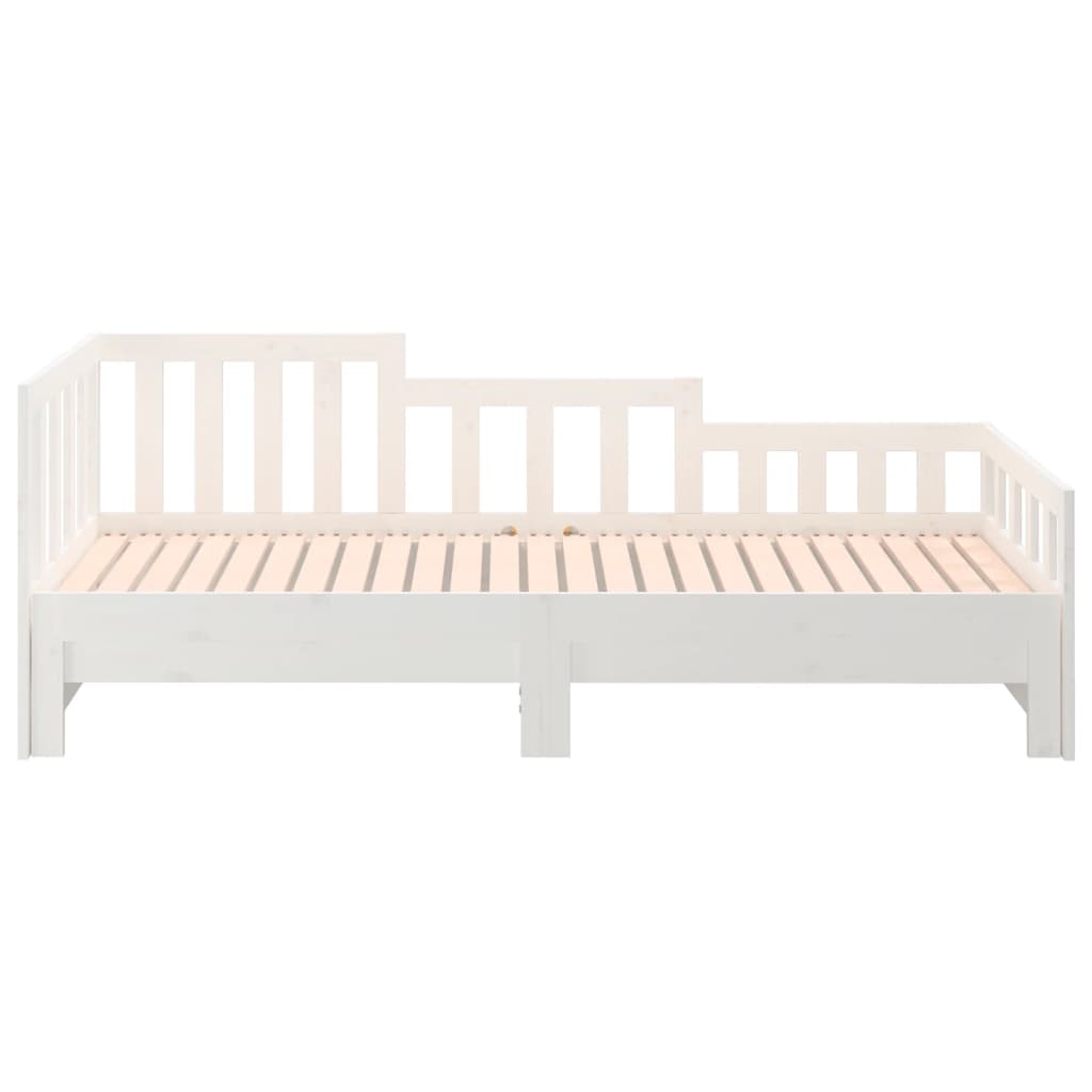 vidaXL Estrutura sofá-cama de puxar 2x(90x190) cm pinho maciço branco