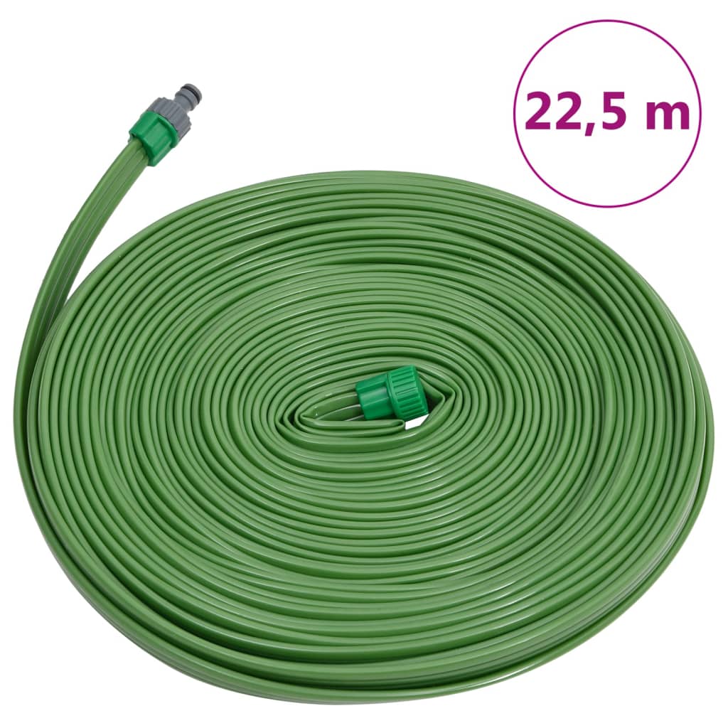 vidaXL Mangueira aspersora 3 tubos 22,5 m PVC verde