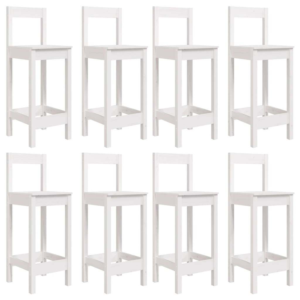 vidaXL 9 pcs conjunto de bar para jardim pinho maciço branco