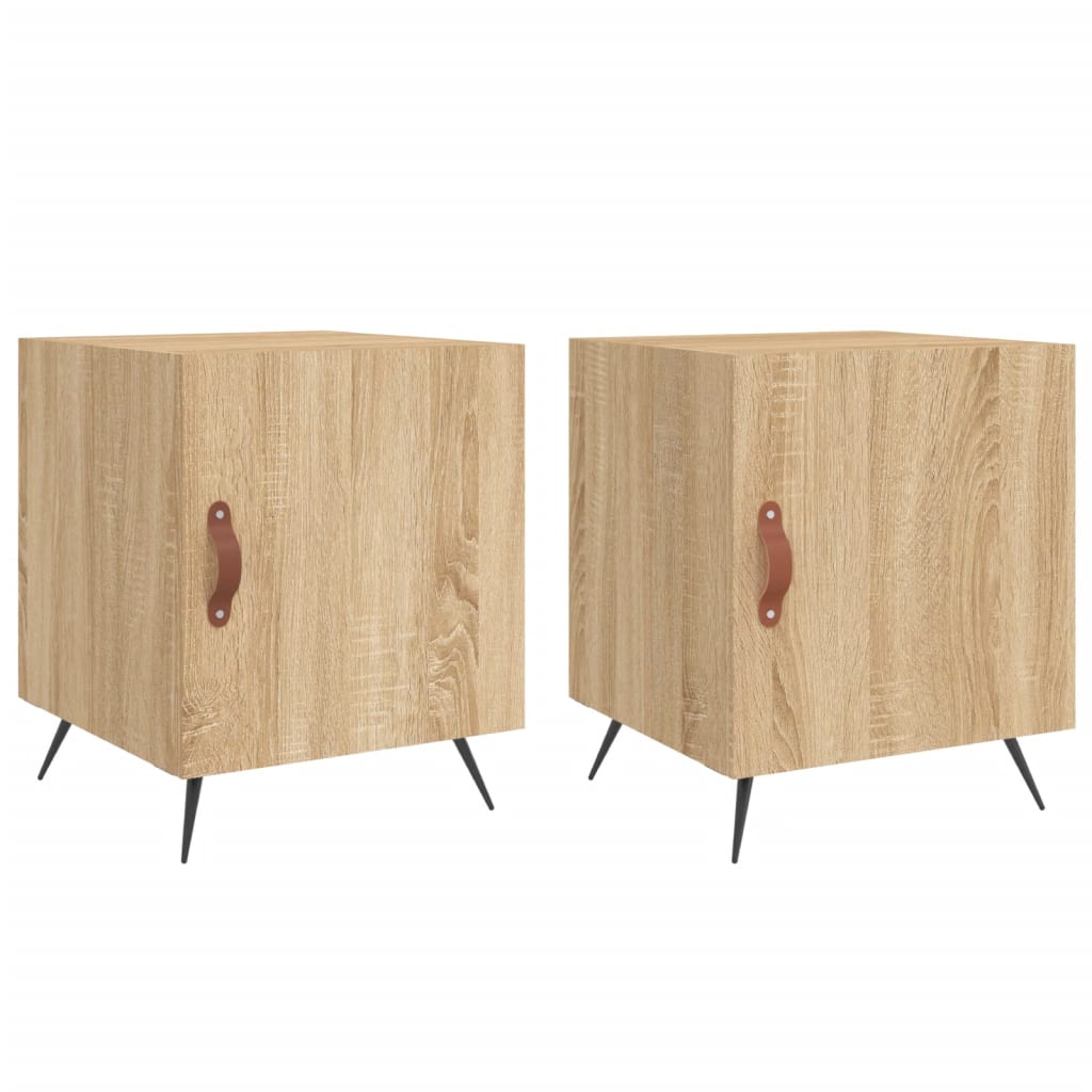 vidaXL Mesa cabeceira 2pcs 40x40x50cm deriv. madeira carvalho sonoma