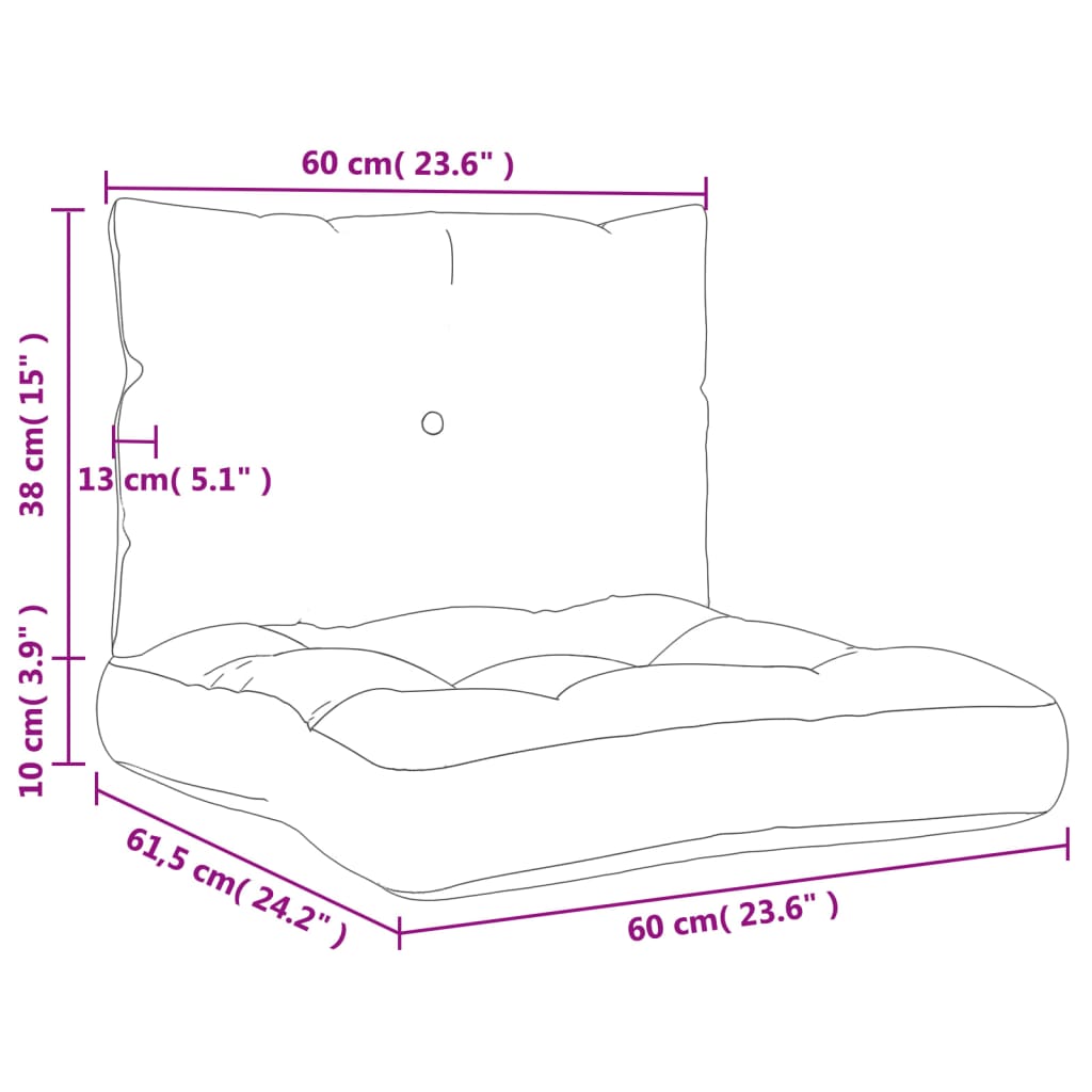 vidaXL Almofadões p/ paletes 2 pcs tecido oxford riscas azul/branco