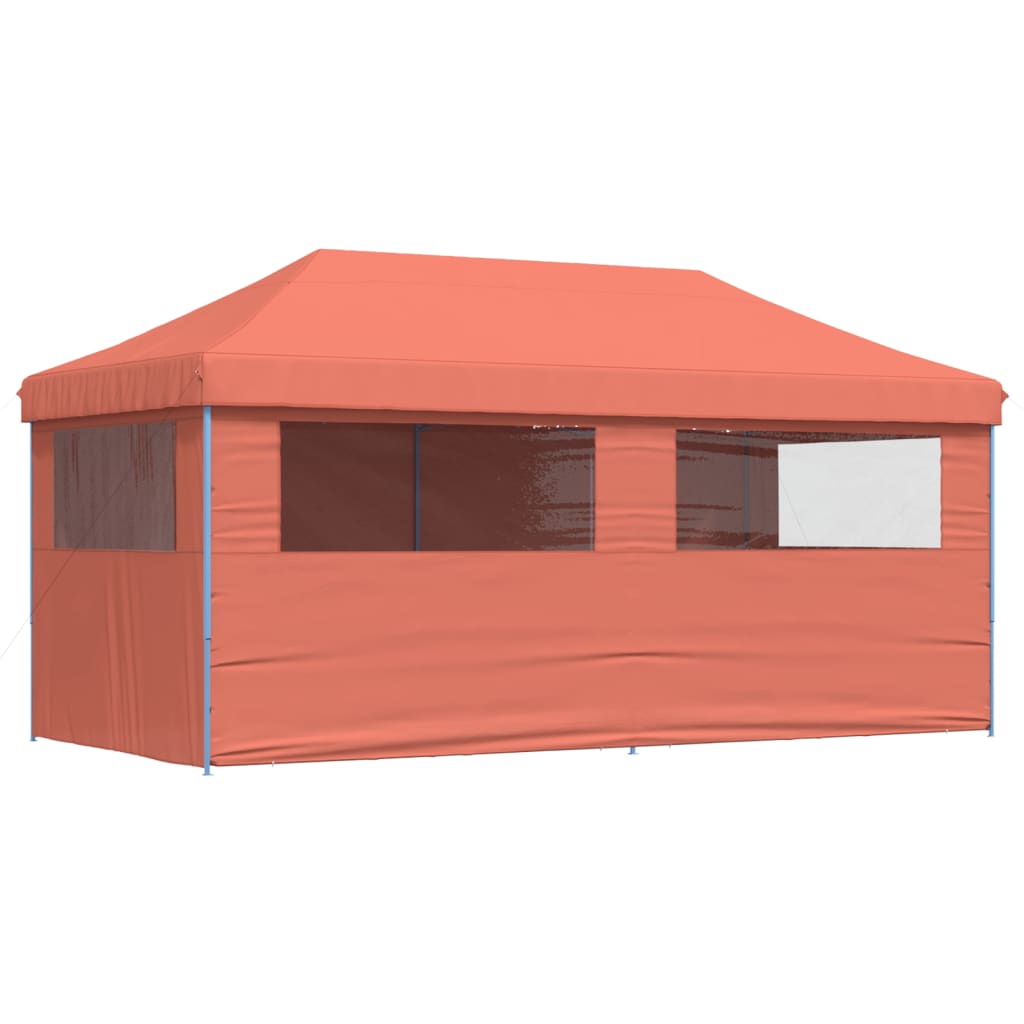 vidaXL Tenda p/ festas pop-up dobrável 4 paredes laterais terracotta