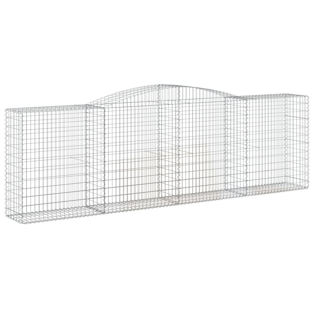 vidaXL Cestos gabião arqueados 3pcs 400x50x120/140cm ferro galvanizado