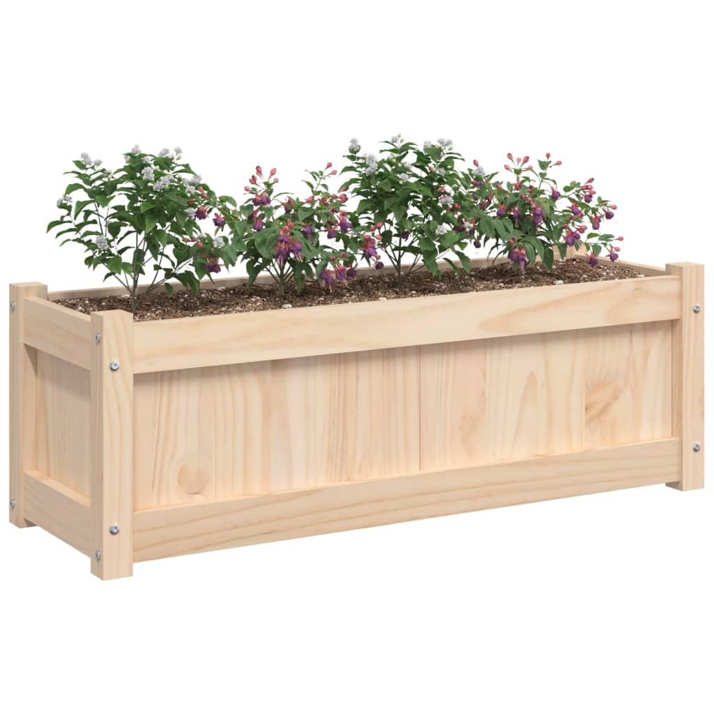 vidaXL Vaso/floreira de jardim 90x31x31 cm madeira de pinho maciça
