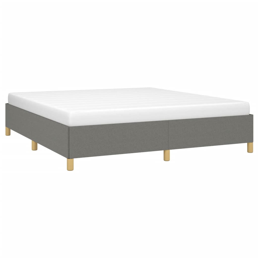 vidaXL Estrutura de cama sem colchão 160x200 cm tecido cinzento-escuro