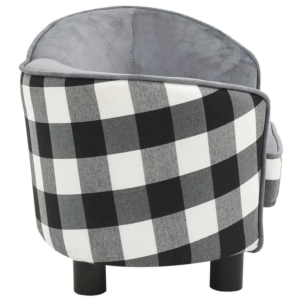 vidaXL Sofá para cães 68x38x38 cm pelúcia cinzento