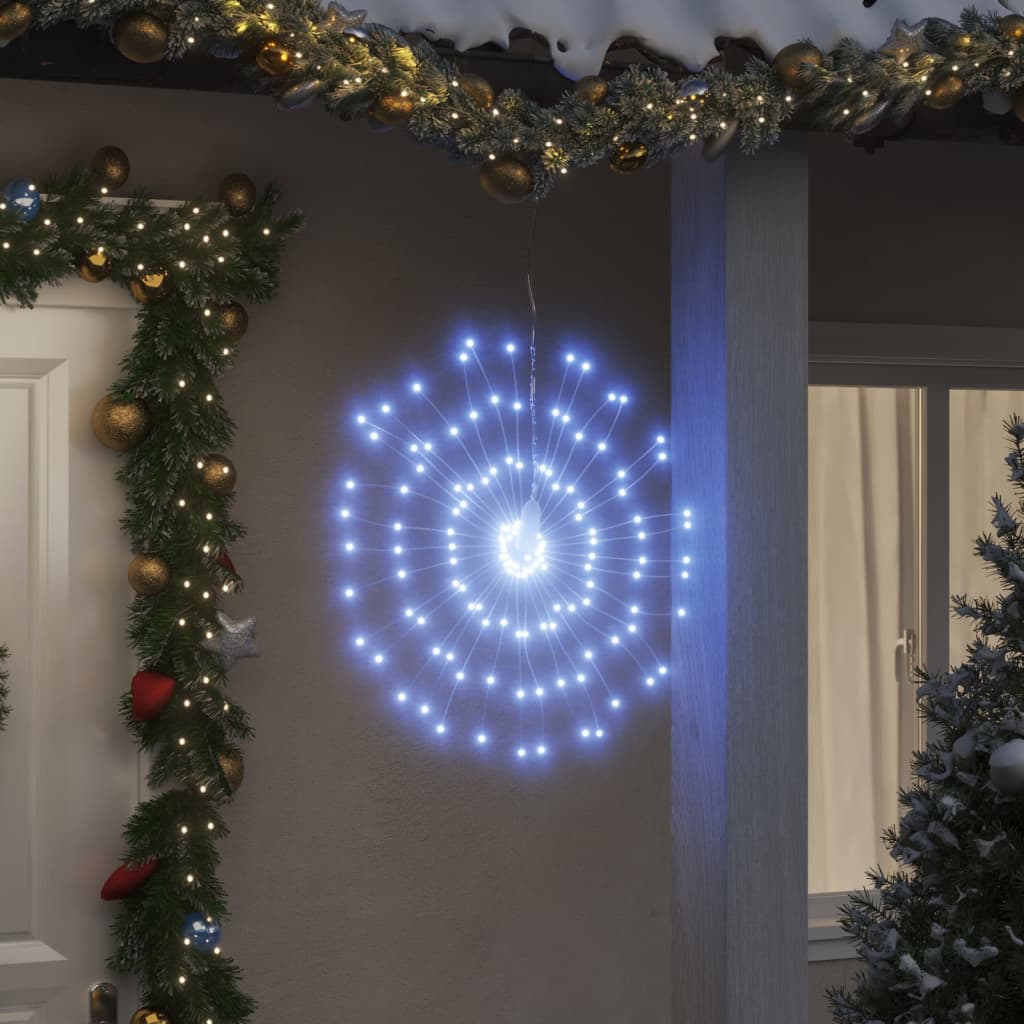 vidaXL Iluminações estrelares Natal 140 LEDs 2 pcs 17 cm branco frio