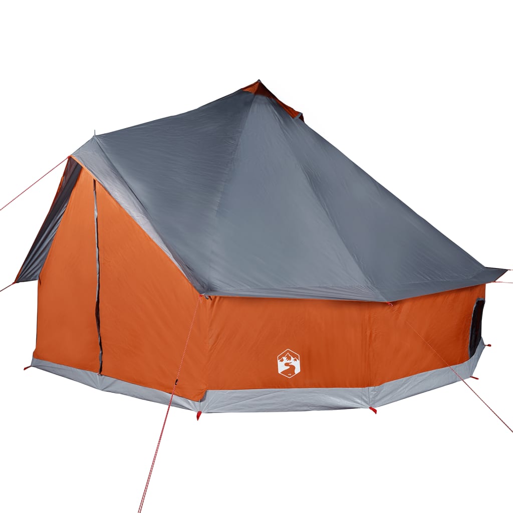 vidaXL Tenda familiar tipi para 6 pessoas impermeável cinza/laranja