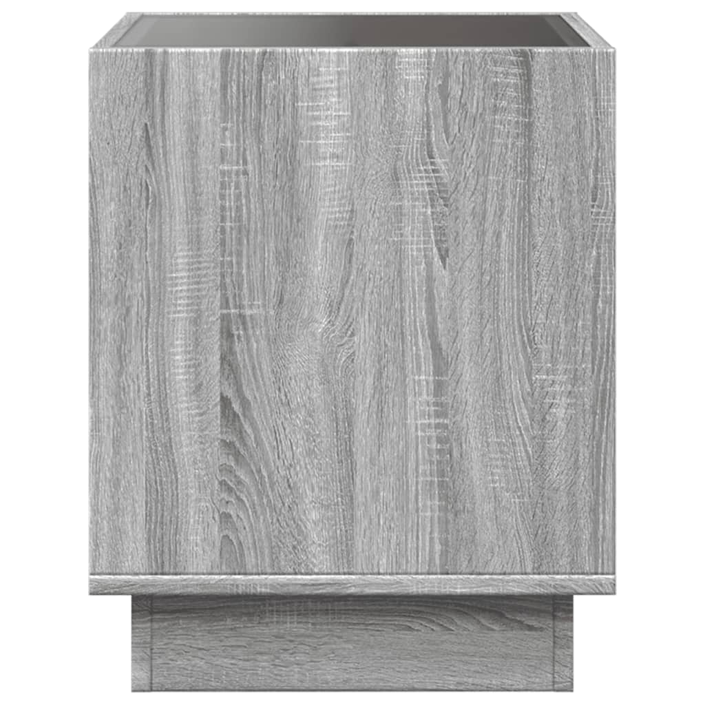 vidaXL Mesa de cabeceira c/ LED Infinity 40x40x50 cm cinzento sonoma