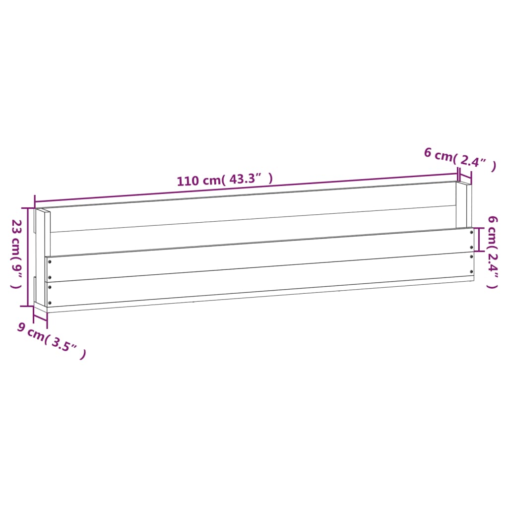 vidaXL Sapateiras de parede 2 pcs 110x9x23 cm pinho maciço branco