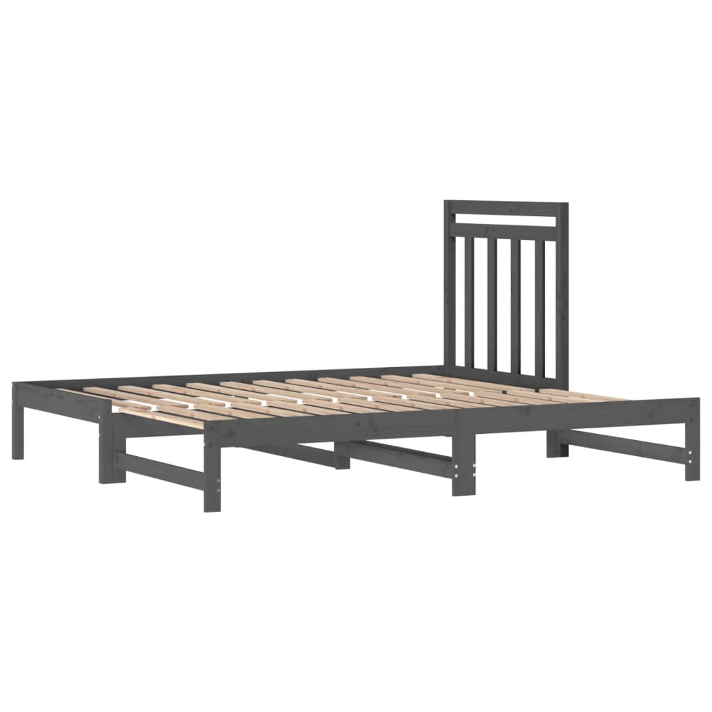 vidaXL Estrutura sofá-cama de puxar 2x(90x190) cm pinho maciço cinza