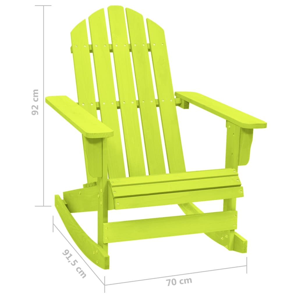 vidaXL Cadeira Adirondack de baloiçar p/ jardim abeto maciço verde