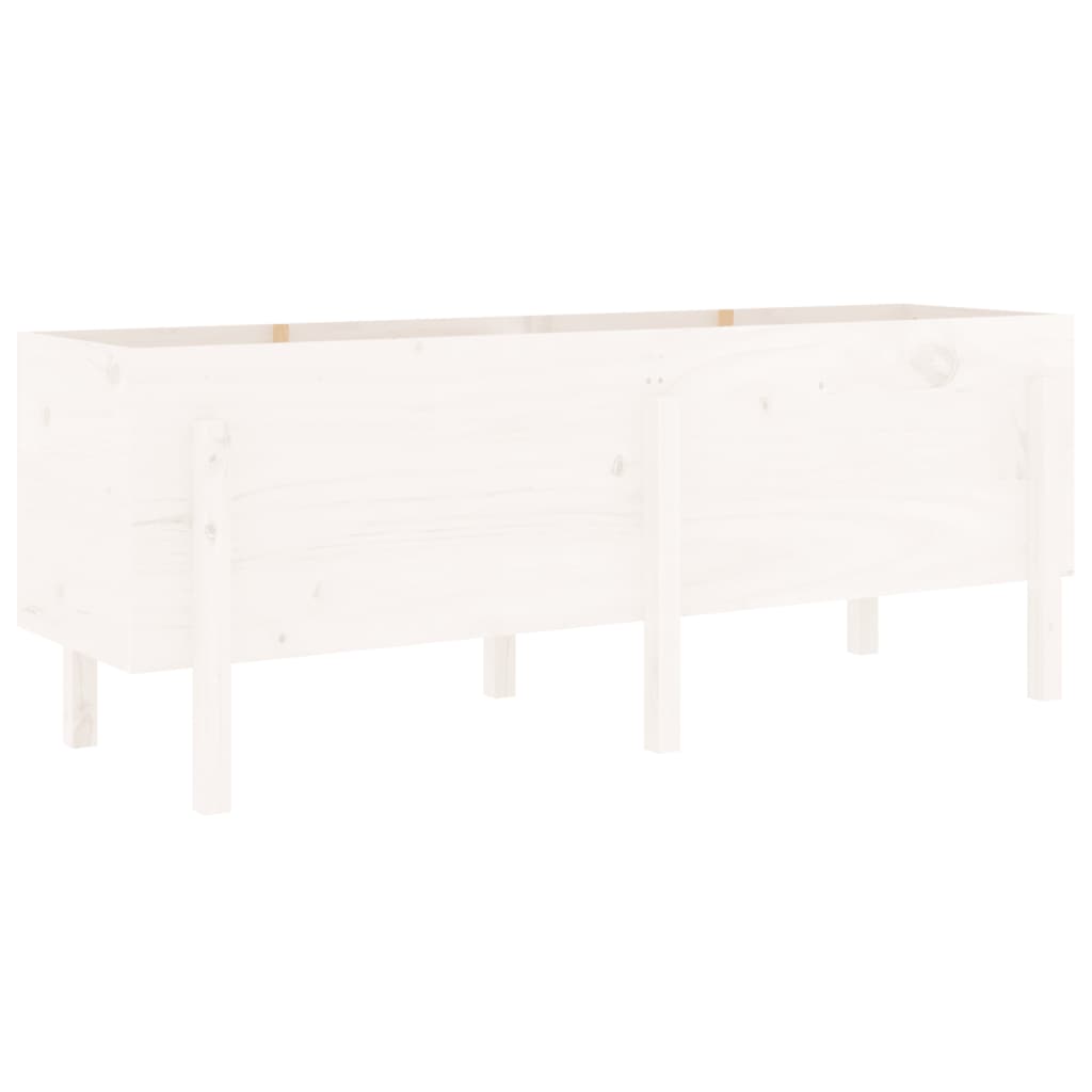 vidaXL Canteiro elevado de jardim 160x50x57 cm pinho maciço branco