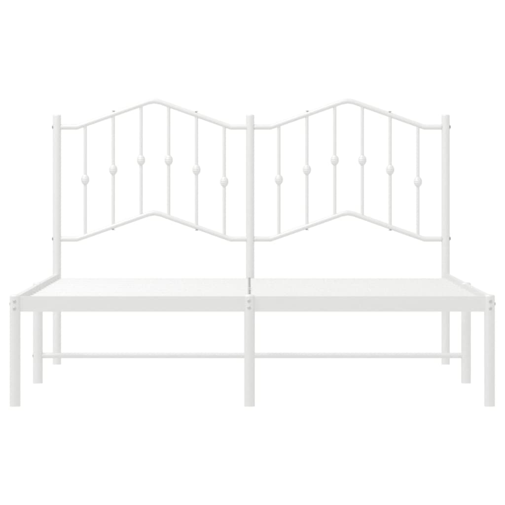 vidaXL Estrutura de cama com cabeceira 135x190 cm metal branco