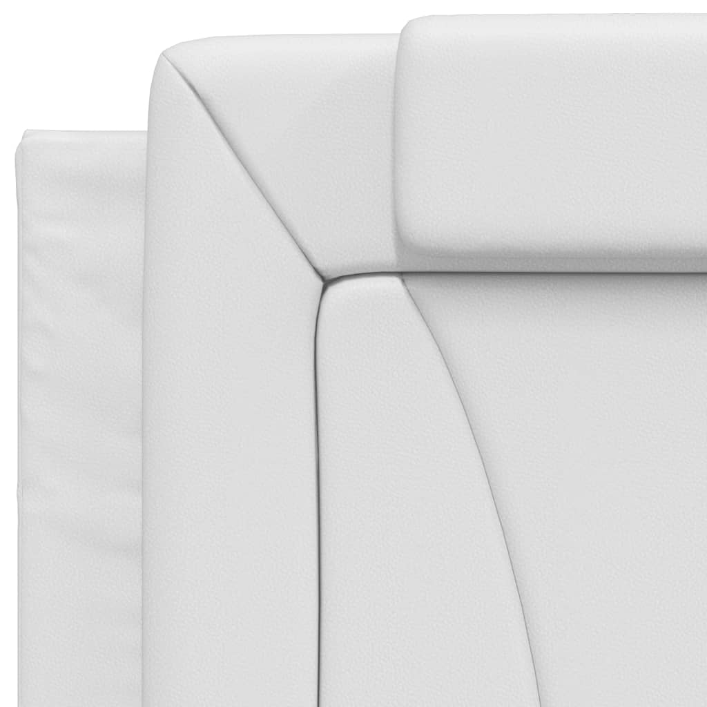 vidaXL Estrutura cama c/ cabeceira 90x200 cm couro artificial branco