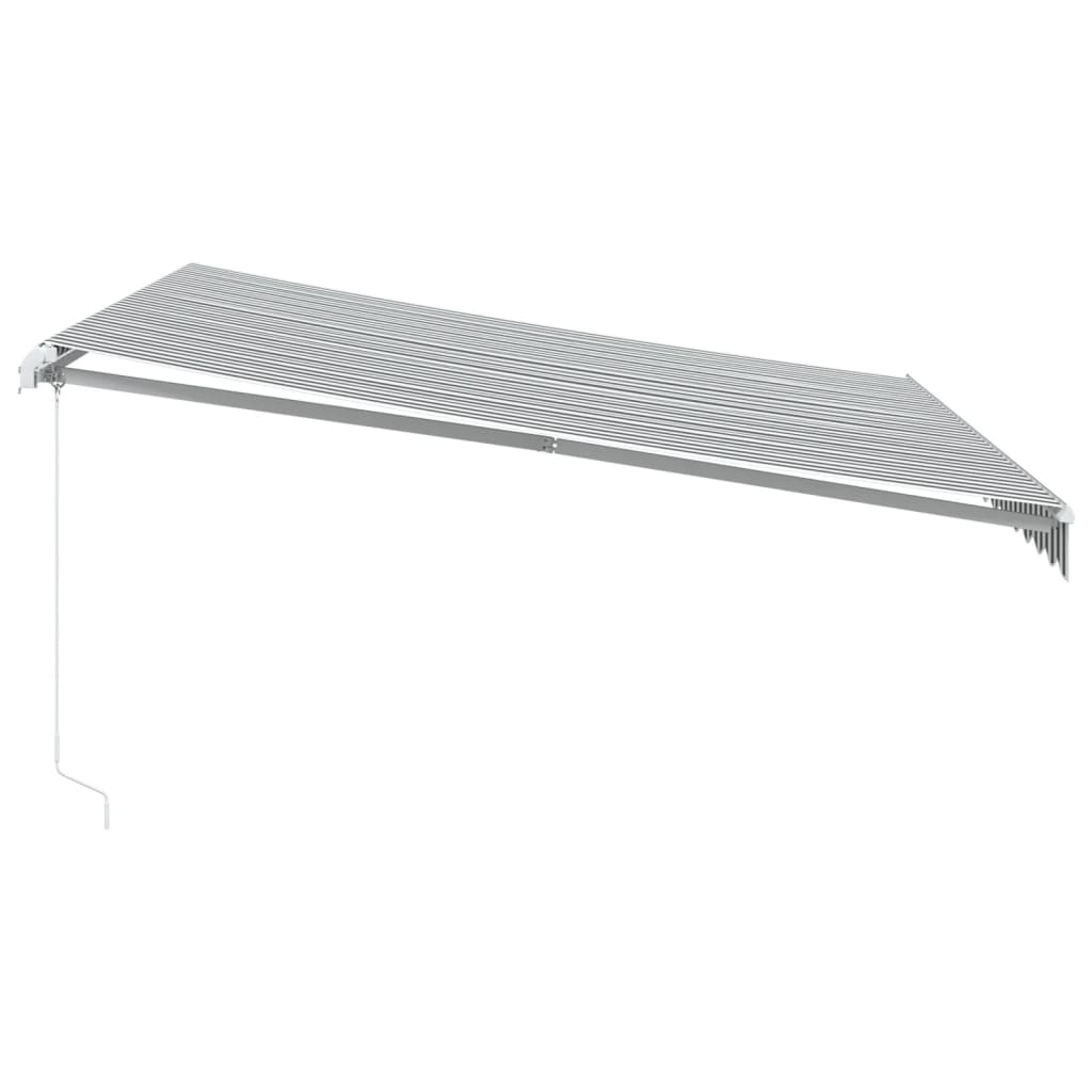 vidaXL Toldo retrátil manual 400x350 cm antracite e branco