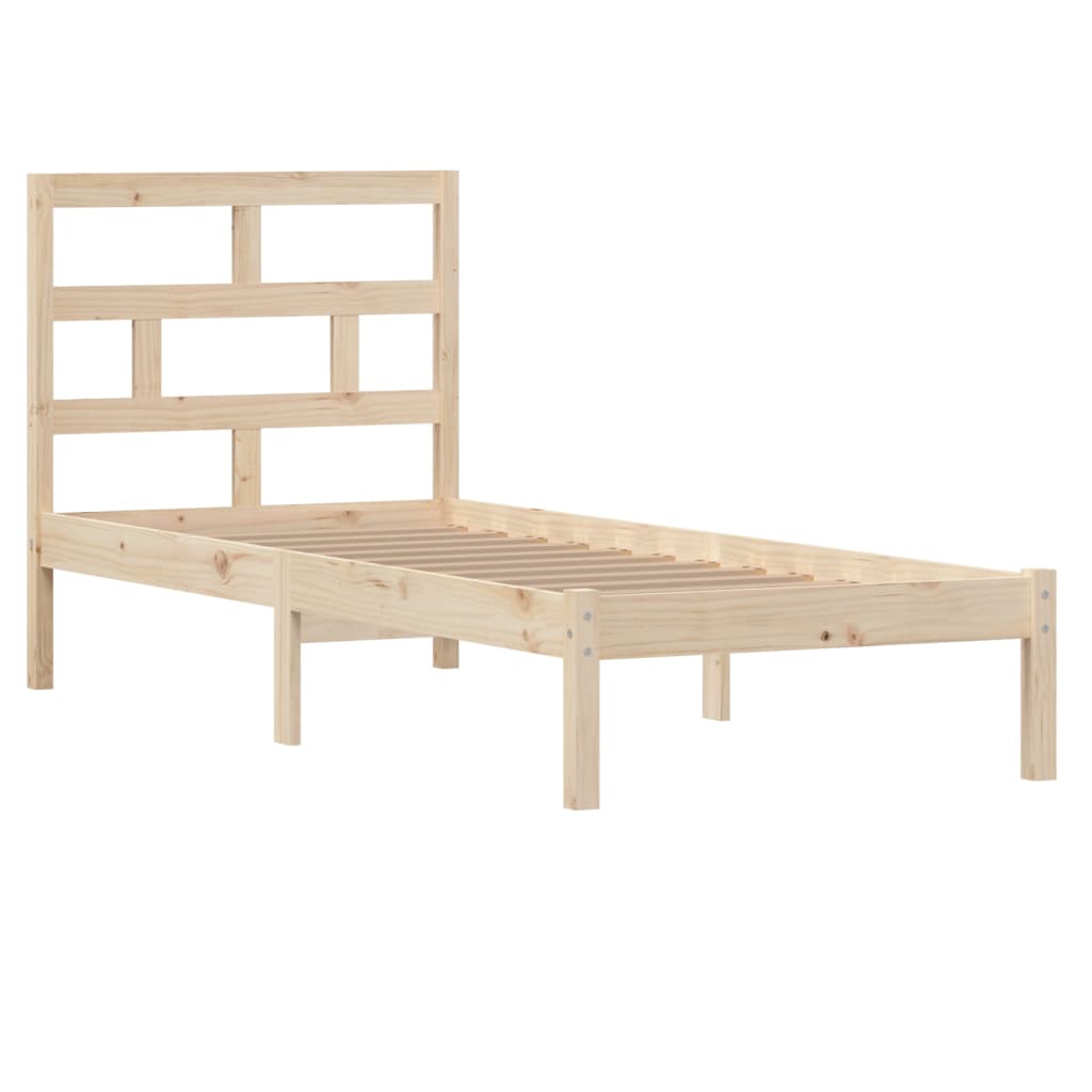 vidaXL Estrutura de cama pequena solteiro 75x190 cm madeira maciça